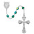 6mm Emerald Green Rosary with Rhodium Crucifix 880-EMKF