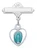 Sterling Silver Blue Miraculous Medal Baby Pin 453LT