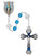 6mm Capri Blue Firepolished Glass Rosary P655R