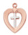 Rose Gold and Sterling Silver Heart with Cross on 18" Chain JR788