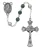 7mm Green and Black Swirl Glass Rosary