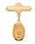 Gold over Sterling Silver Oval Miraculous Medal Baby Pin 433JT