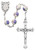 8mm Purple Flower Ceramic Bead Rosary P219C