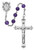 Genuine Amethyst 6mm Rosary with Sterling Silver Crucifix and Center 560LF