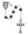6mm Genuine Hematite First Communion Rosary with Sacred Heart Center C69RB