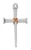 Sterling Silver Two-Tone Nail Cross on 24" Chain L9297