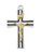 Sterling Silver Two-Tone Black Epoxy Crucifix on 18" Chain L9266