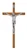 10" Walnut Stained Wall Crucifix with Silver Corpus 81-95