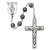 7mm Imitation Hematite Rosary with Sterling Silver Crucifix and Center 603LF
