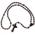 8mm Oval Dark Jujube Wood Rosary with Tau Crucifix, R3855