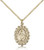 Gold Filled Miraculous Pendant, Gold Filled Lite Curb Chain, 7/8" x 5/8" Gold Filled Miraculous Pendant, Gold Filled Lite Curb Chain, 7/8" x 5/8"