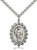 Sterling Silver Miraculous Pendant, Stainless Silver Heavy Curb Chain, 1 1/8" x 3/4"