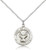 Sterling Silver St. Christopher Pendant, Lite Curb Chain, 3/4" x 5/8"