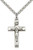 Sterling Silver Crucifix Pendant, Stainless Silver Heavy Curb Chain, 1 3/8" x 3/4" Sterling Silver Crucifix Pendant, Stainless Silver Heavy Curb Chain, 1 3/8" x 3/4"