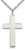 Sterling Silver Cross Pendant, Stainless Silver Heavy Curb Chain, 1 7/8" x 1"