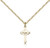 Gold Filled Cross Pendant, Gold Filled Lite Curb Chain, 5/8" x 3/8"