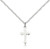 Sterling Silver Cross Pendant, Lite Curb Chain, 5/8" x 3/8"