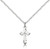 Sterling Silver Cross Pendant, Lite Curb Chain, 5/8" x 3/8"