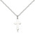 Sterling Silver Cross Pendant, Lite Curb Chain, 5/8" x 3/8"
