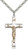 Two-Tone GF/SS Crucifix Pendant, Stainless Silver Heavy Curb Chain, 1 5/8" x 7/8"