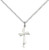 Sterling Silver Cross Pendant, Lite Curb Chain, 3/4" x 3/8"