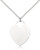 Sterling Silver Heart Pendant, Lite Curb Chain, 1" x 3/4"