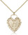 Gold Filled Miraculous Heart Pendant, Gold Filled Lite Curb Chain, 1" x 3/4"