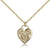 Gold Filled Communion Heart Pendant, Gold Filled Lite Curb Chain, 5/8" x 1/2"