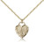 Gold Filled Our Lady of Guadalupe Heart Pendant, Gold Filled Lite Curb Chain, 5/8" x 1/2"