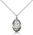 Sterling Silver St. Joseph Pendant, Stainless steel Lite Curb Chain, 3/4" x 1/2"