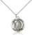 Sterling Silver St. Lazarus Pendant, Lite Curb Chain, 3/4" x 3/4"