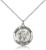 Sterling Silver St. Peregrine Pendant, Lite Curb Chain, 3/4" x 3/4"