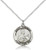 Sterling Silver St. Theresa Pendant, Lite Curb Chain, 3/4" x 3/4"