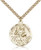 Gold Filled St. Christopher Pendant, Stainless Gold Heavy Curb Chain, 1" x 7/8" Gold Filled St. Christopher Pendant, Stainless Gold Heavy Curb Chain, 1" x 7/8"