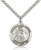 Sterling Silver Caridad Del Cobre Pendant, Stainless Silver Heavy Curb Chain, 1" x 7/8"