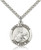 Sterling Silver St. Theresa Pendant, Stainless Silver Heavy Curb Chain, 1" x 7/8" Sterling Silver St. Theresa Pendant, Stainless Silver Heavy Curb Chain, 1" x 7/8"