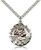 Sterling Silver St. Christopher Pendant, Stainless Silver Heavy Curb Chain, 1" x 7/8" Sterling Silver St. Christopher Pendant, Stainless Silver Heavy Curb Chain, 1" x 7/8"