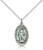 Sterling Silver Miraculous Pendant, stainless steel  Lite Curb Chain, 7/8" x 1/2" Sterling Silver Miraculous Pendant, stainless steel  Lite Curb Chain, 7/8" x 1/2"
