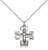Sterling Silver Modern Crucifix Pendant, Lite Curb Chain, 3/4" x 5/8"