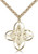 Gold Filled 4-Way Pendant, Stainless Gold Heavy Curb Chain, 1 1/4" x 1 1/8"