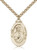 Gold Filled St. Jude Pendant, Stainless Gold Heavy Curb Chain, 1 1/8" x 5/8"