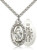Sterling Silver Miraculous Pendant, Stainless Silver Heavy Curb Chain, 1 1/8" x 5/8"