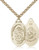 Gold Filled St. Michael / Marines Pendant, Gold Heavy Curb Chain, 1 1/8" x 5/8" Gold Filled St. Michael / Marines Pendant, Gold Heavy Curb Chain, 1 1/8" x 5/8"