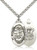 Sterling Silver St. Michael / Navy Pendant, Silver Heavy Curb Chain, 1 1/8" x 5/8"