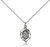Sterling Silver St. Christopher Pendant, Lite Curb Chain, 5/8" x 3/8"