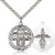 Sterling Silver 4-Way Pendant, Stainless Silver Heavy Curb Chain, 1 1/8" x 1"