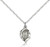 Sterling Silver Miraculous Pendant, Lite Curb Chain, 5/8" x 3/8"