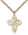 Gold Filled 4-Way Pendant, Stainless Gold Heavy Curb Chain, 1" x 7/8"