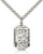 Sterling Silver St. Christopher Pendant, Stainless Silver Heavy Curb Chain, 1" x 5/8" Sterling Silver St. Christopher Pendant, Stainless Silver Heavy Curb Chain, 1" x 5/8"