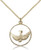 Gold Filled Holy Spirit Pendant, Gold Filled Lite Curb Chain, 1" x 7/8"